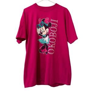 Minnie Mouse T Shirt Adult Size Adult XL Pink USA 90s Classic Cartoon Travel VTG